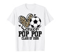 Senior Pop Pop Class 2026 Soccer Leopard T-Shirt - Minimalist Print Unisex