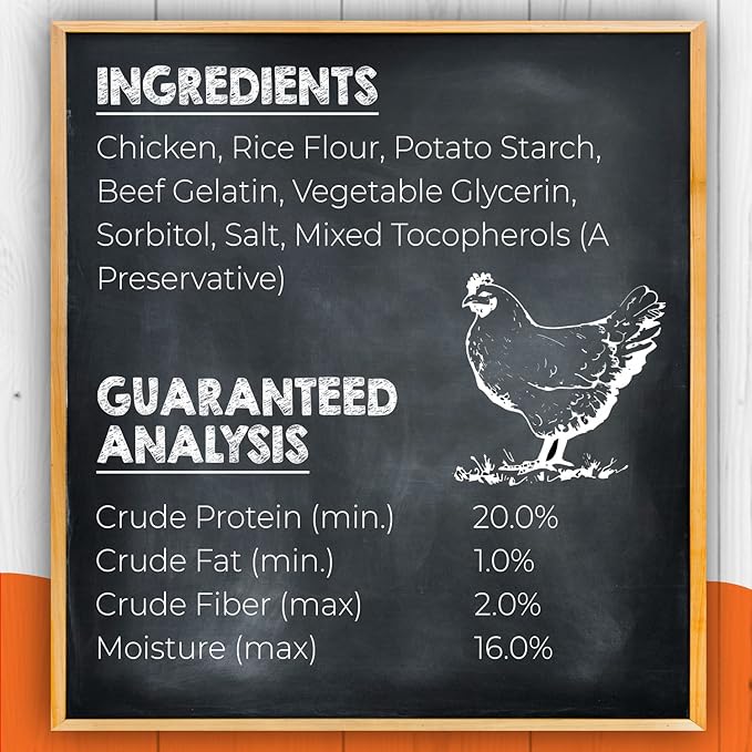 Canine Naturals Chicken Recipe Chew - Rawhide Free Dog Treats - Made from USA Raised Chicken - All-Natural and Easily Digestible - Large (2 Count) for Dogs 50-75Lb