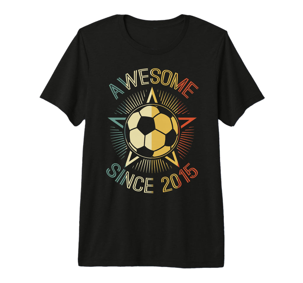 Awesome Since 2015 Soccer Birthday T-Shirt - Minimalist Print for Adults