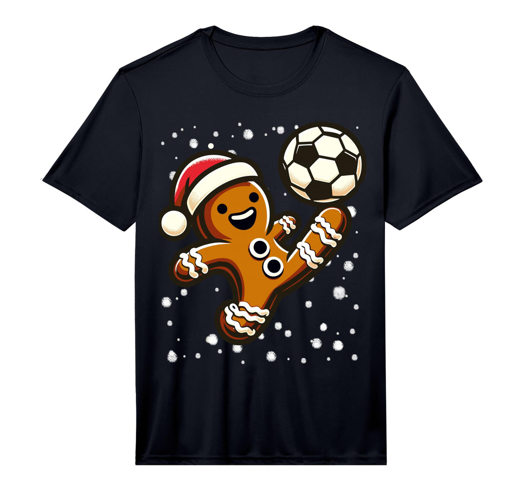 Gingerbread Plays Soccer Bicycle Kick T-Shirt - Trendy Graphic Unisex