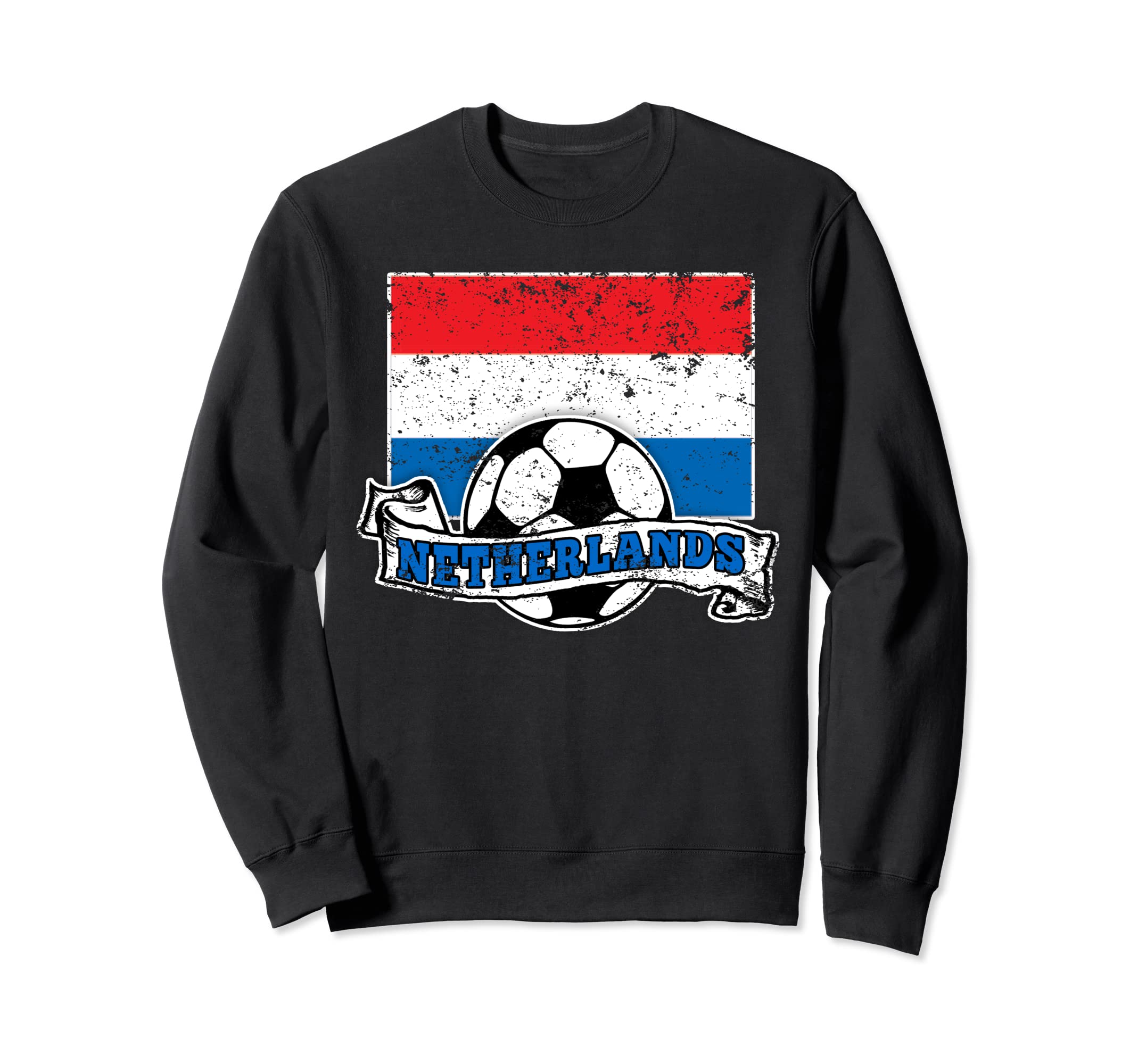 Netherlands Soccer Ball And Flag Sweatshirt - Aesthetic Graphic for Adults
