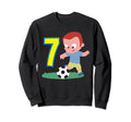 7Th Birthday 7 Years Soccer Sweatshirt - Fun Novelty Design for Adults