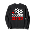 Soccer Sister Heart Soccer Sweatshirt - Fun Novelty Design Men Women