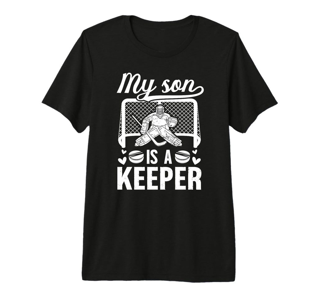 My Son Is Hockey Keeper Mom Hockey T-Shirt - Trendy Graphic Men Women