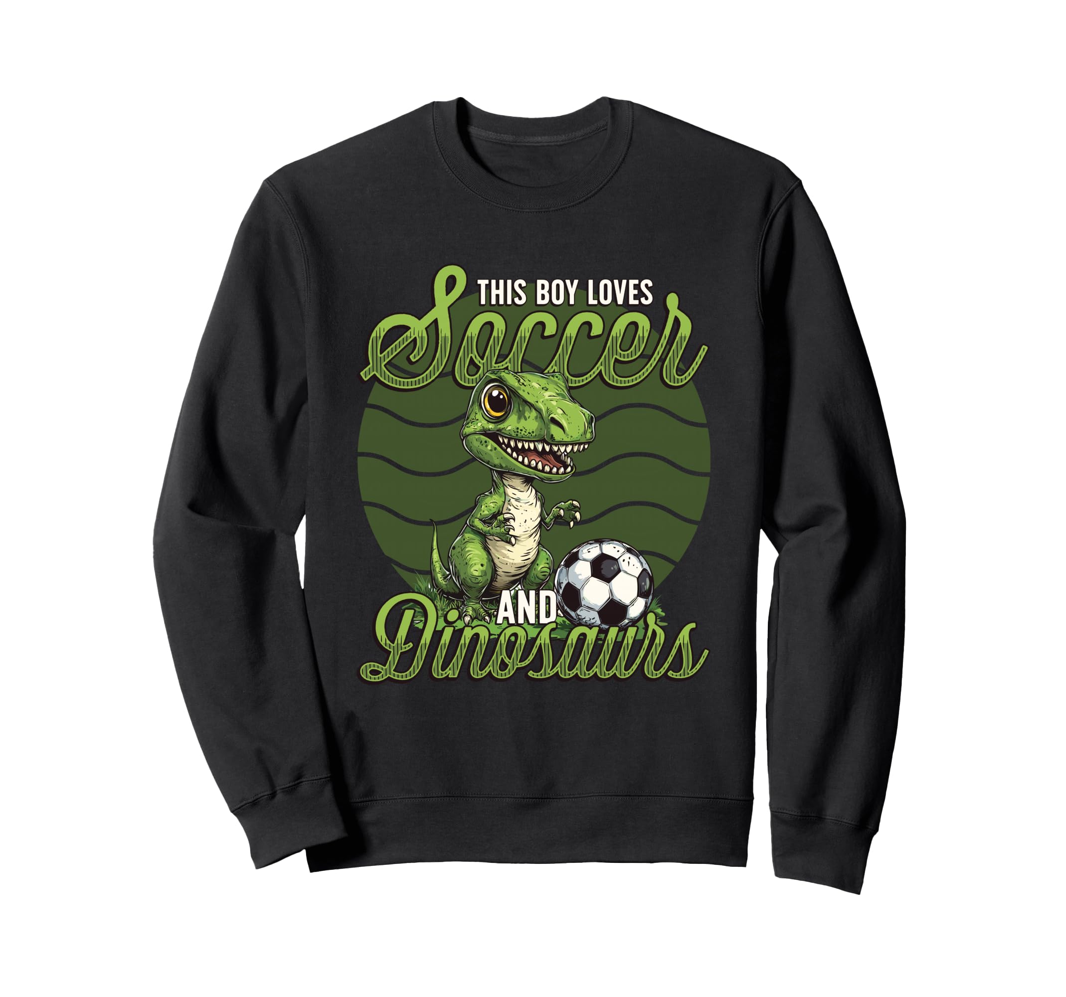 This Loves Soccer And Dinosaurs Sweatshirt - Fun Novelty Design Unisex