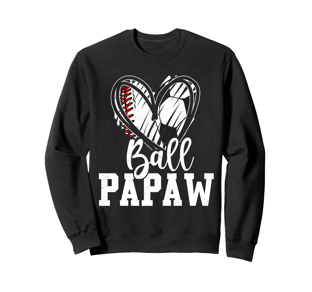 Ball Grandpa Heart Baseball Soccer T-Shirt - Custom Art Print Men Women