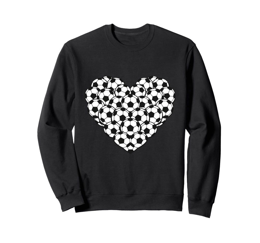 Heart Shaped Soccer Ball Artwork Sweatshirt - Graphic Print Unisex