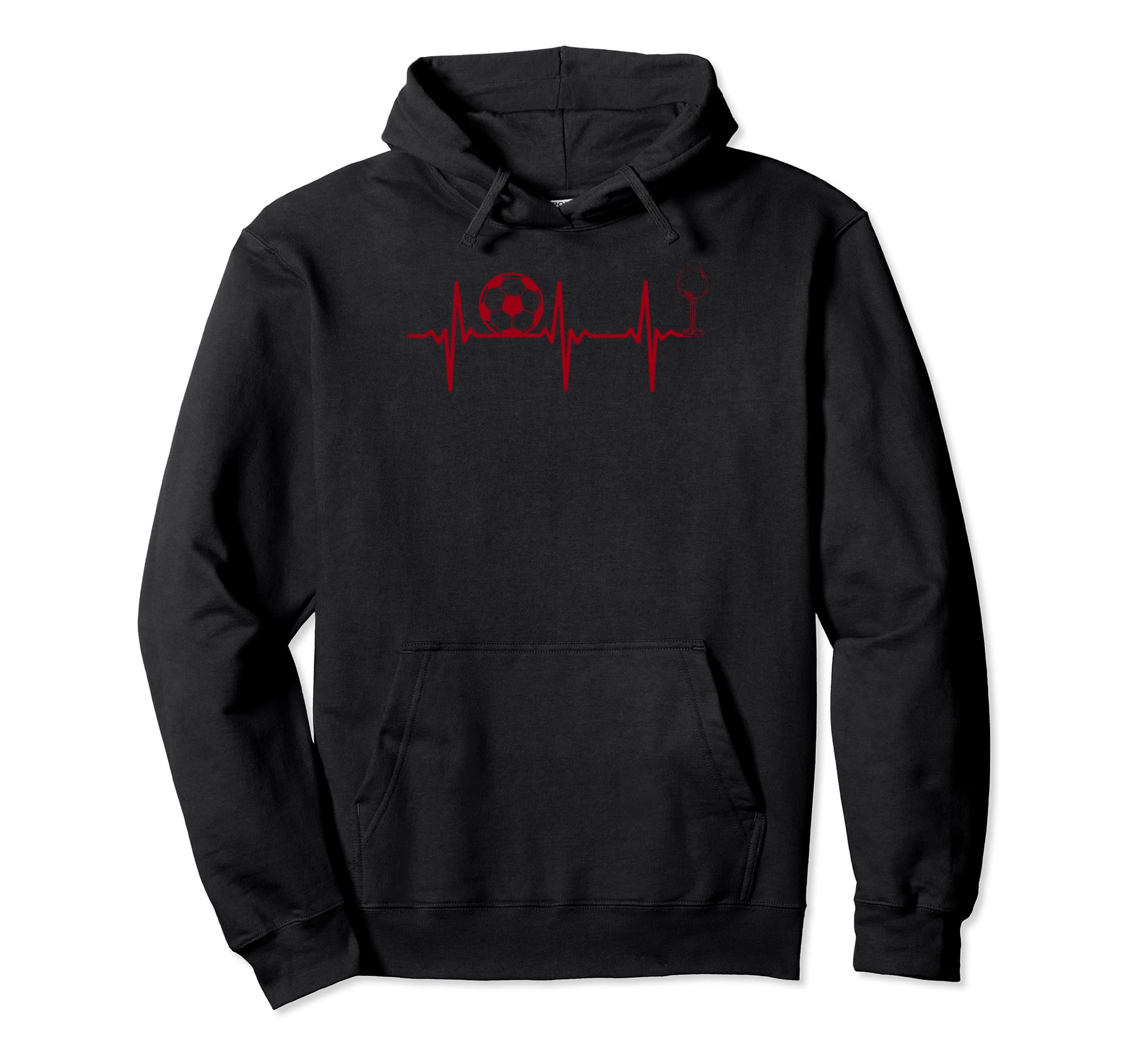 Soccer Player Soccer Wine Heartbeat Hoodie - Unique Graphic Men Women