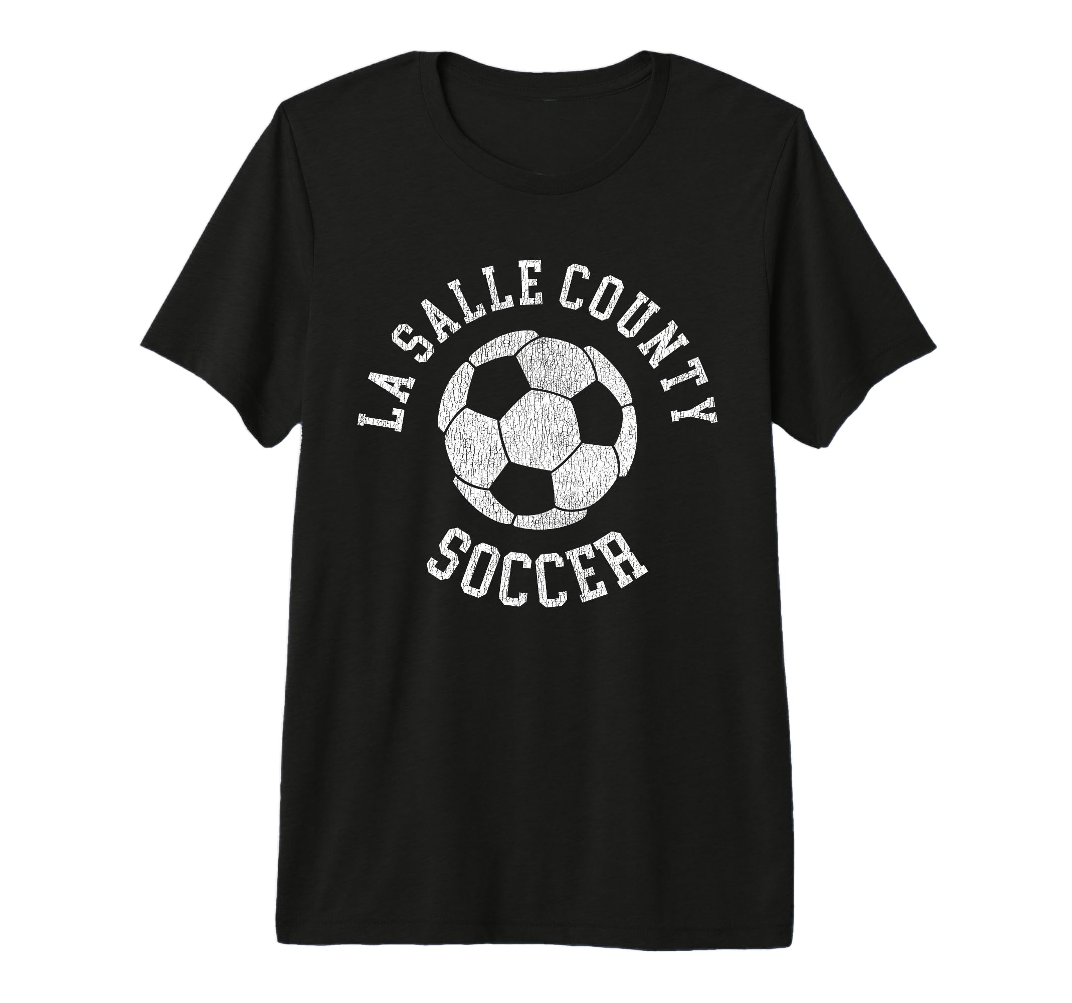 La Salle County Soccer Distressed 90S T-Shirt - Novelty Apparel Men Women