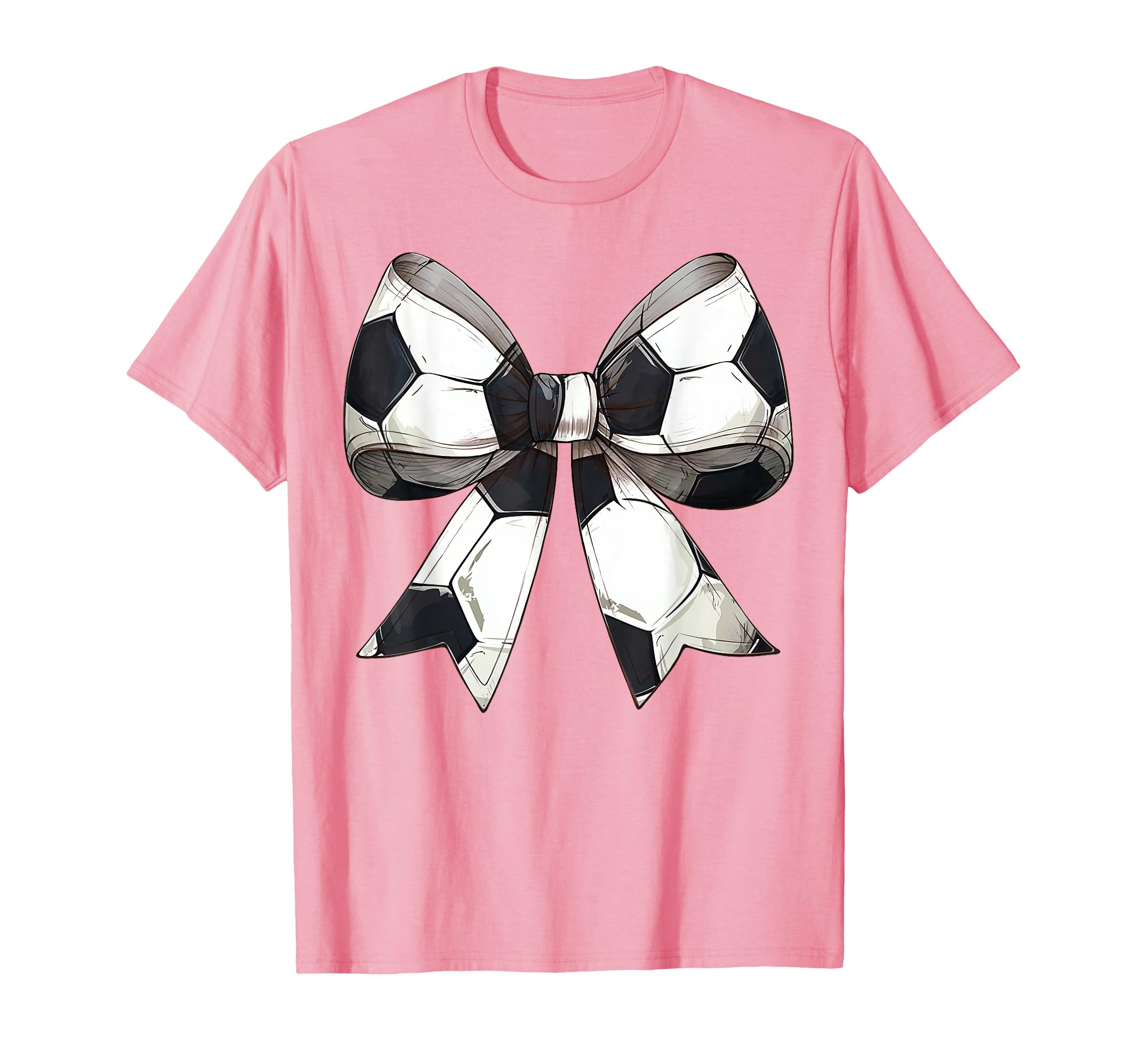 Coquette Bow Soccer Ball Pattern T-Shirt - Streetwear Style Men Women