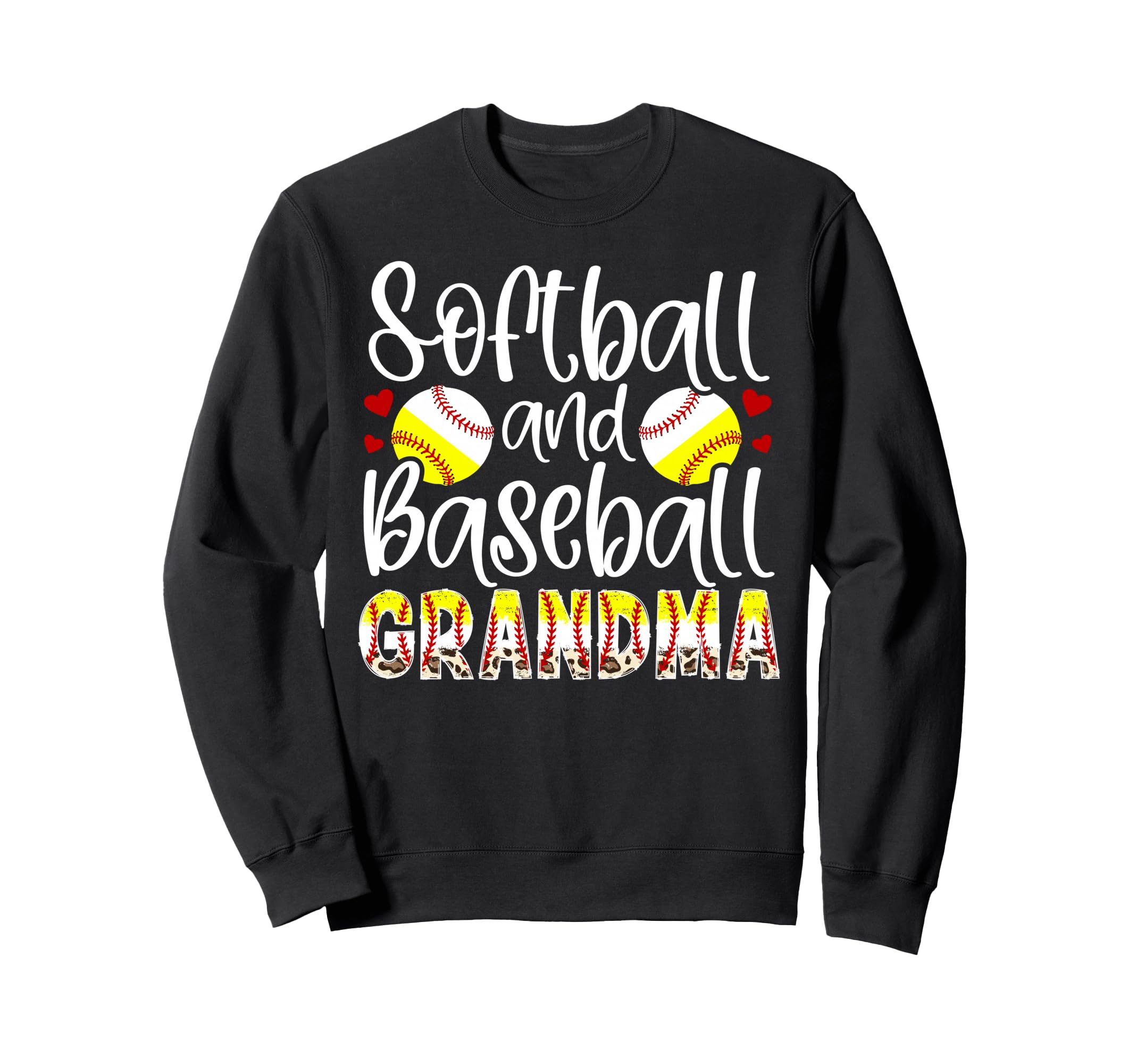 Softball Baseball Grandma Leopard Sweatshirt - Novelty Apparel Men Women