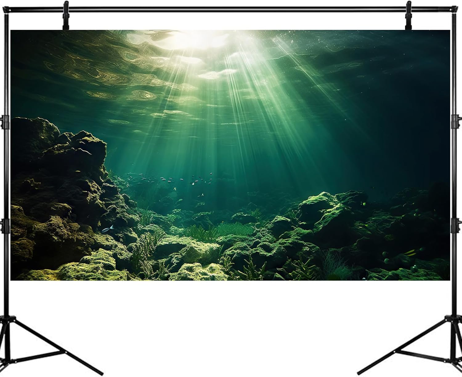 Under The Sea Aquarium Background Underwater Fish Tank Background Ocean Floor Rock Cave Sunray Terrarium Backgrounds Tropical Fish Ocean World Aquarium Reptile Tank Backgrounds 48x18in