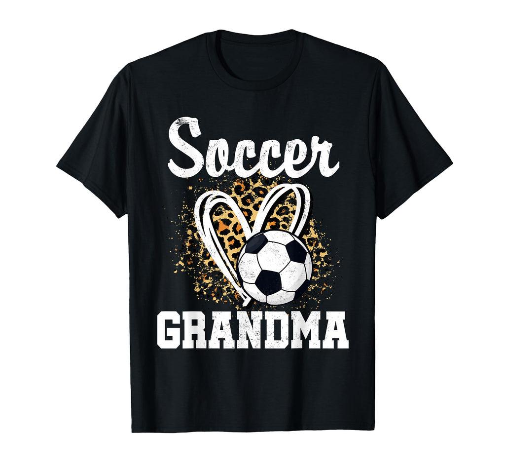 Soccer Grandma Leopard Heart Soccer Hoodie - Fun Novelty Design for Adults