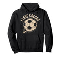 I Love Soccer Enthusiast Passionate Hoodie - Novelty Apparel for Adults