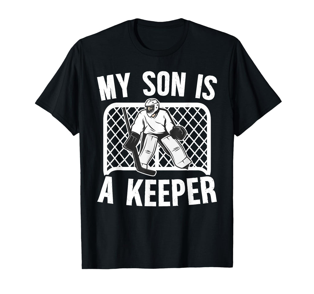 My Son Is Hockey Keeper Mom Hockey T-Shirt - Custom Art Print Unisex