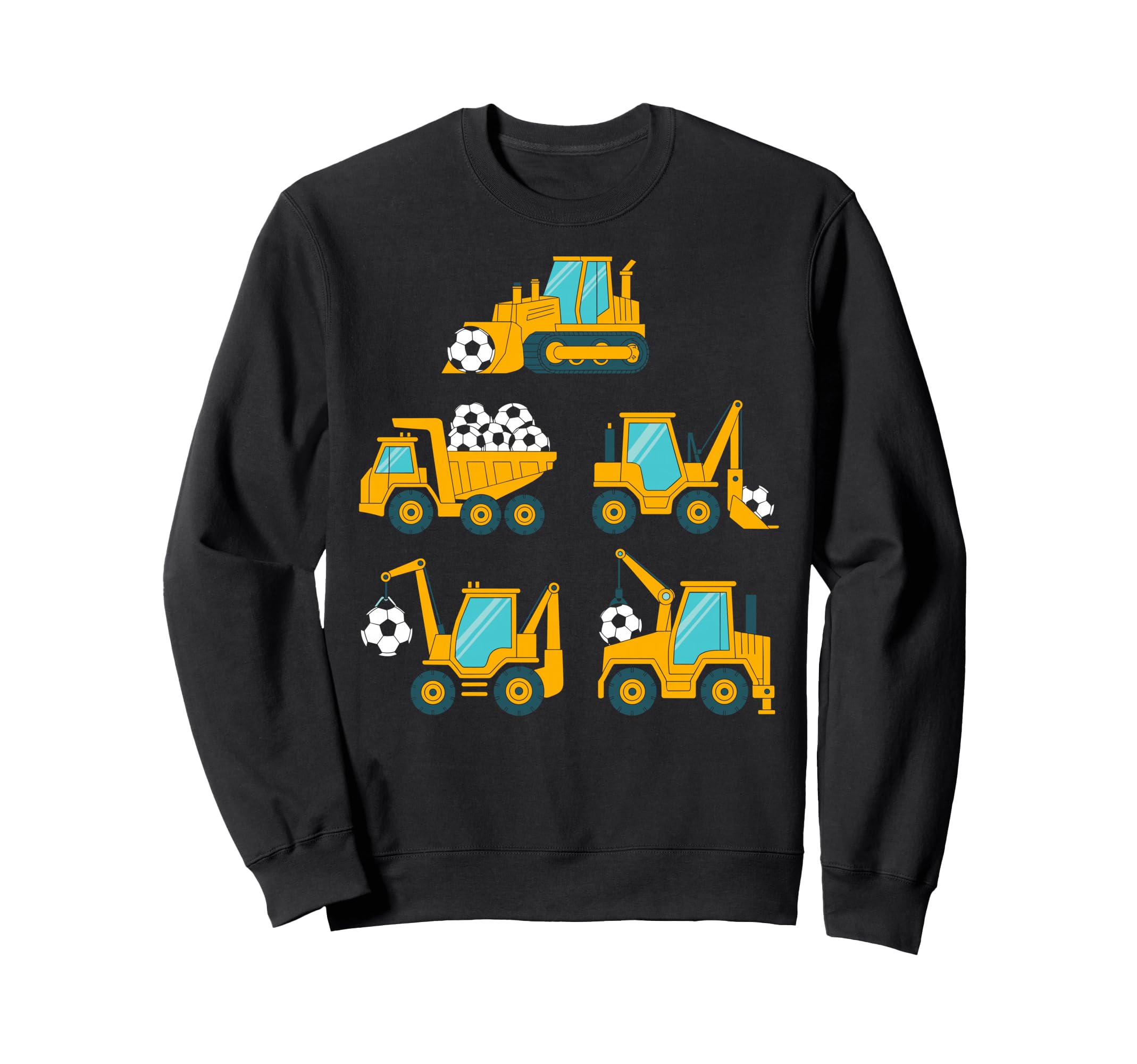 Construction Trucks Carrying Sweatshirt - Minimalist Print for Adults
