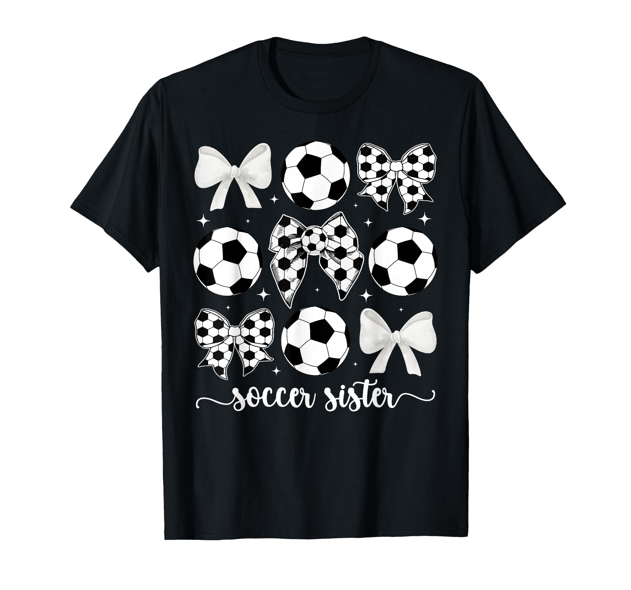 Soccer Sister Coquette Sister Soccer T-Shirt - Aesthetic Graphic Unisex