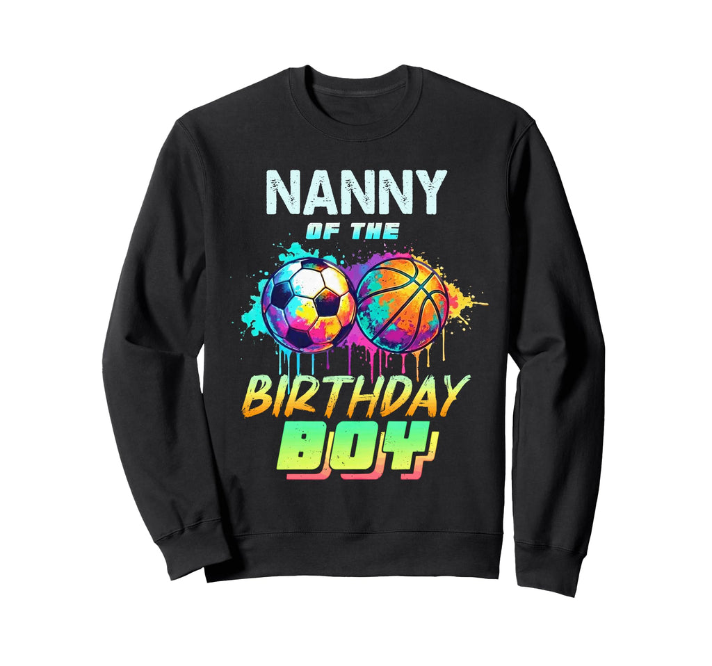 Nanny Birthday Basketball Soccer Sweatshirt - Minimalist Print for Adults