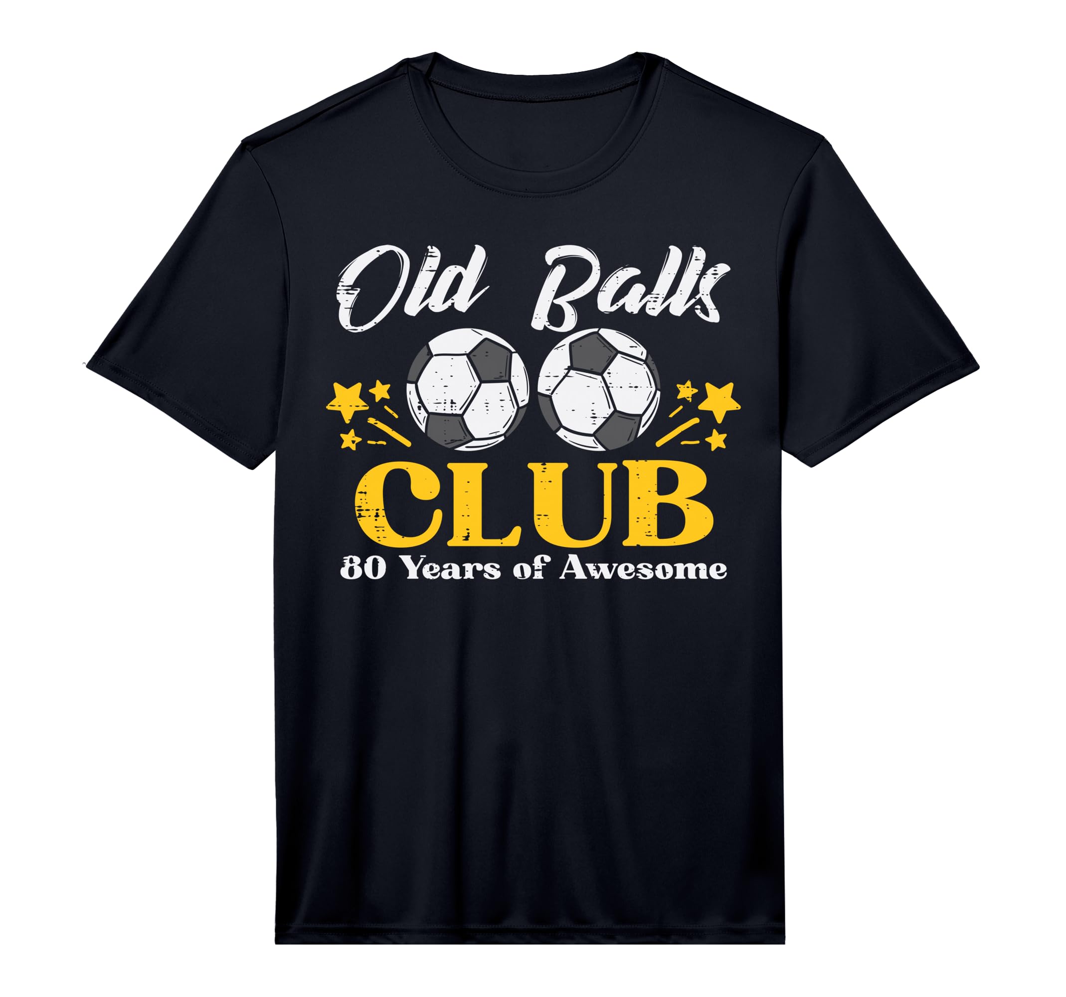 Mens Old Balls Club Soccer 80 Years Awesome T-Shirt - Graphic Print Unisex