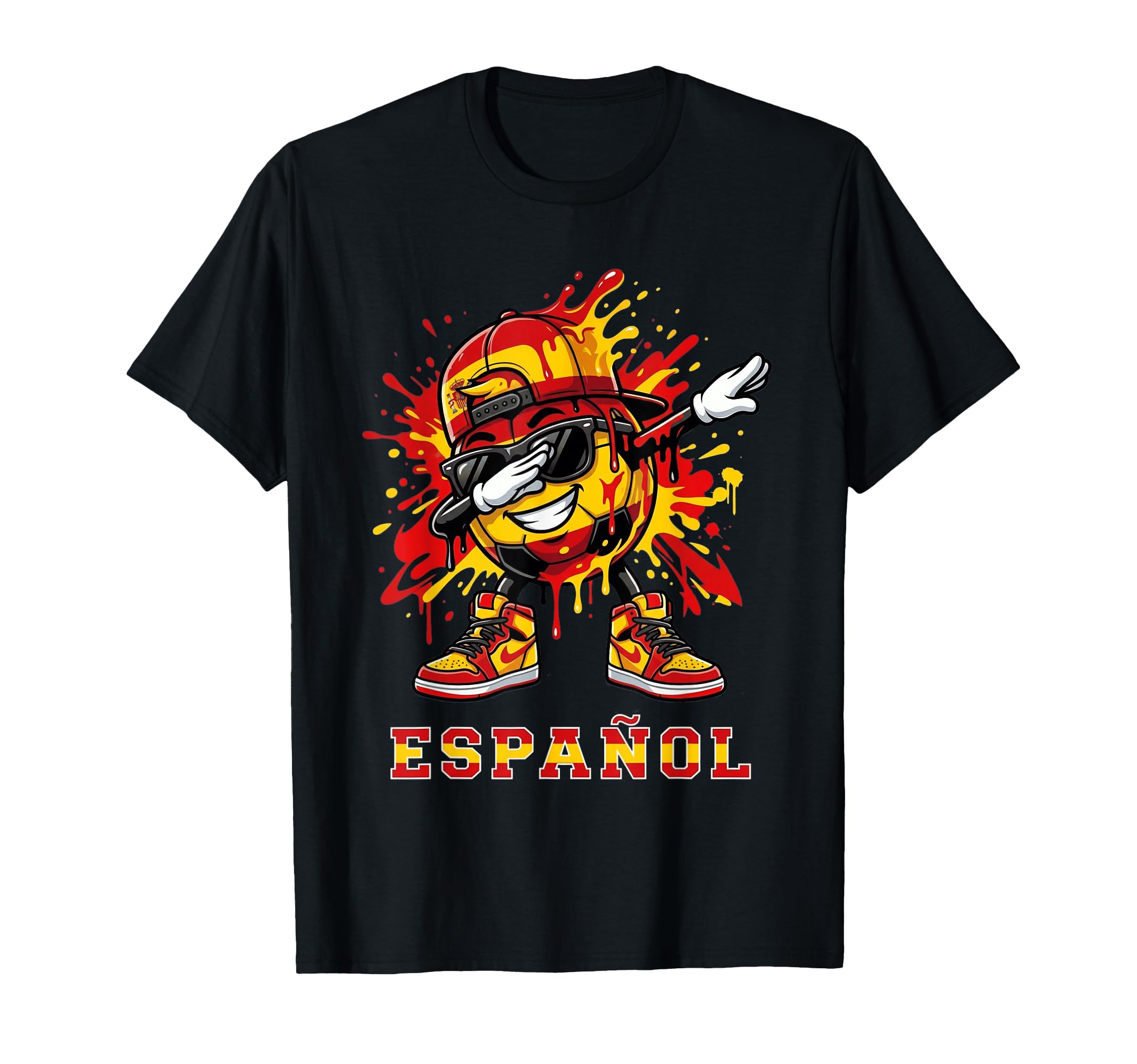 Espa Ol Dabbing Soccer Ball Graffiti T-Shirt - Aesthetic Graphic Unisex