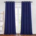 NICETOWN Navy Blue Blackout Bedroom Curtains 96 inches Long, Grommet Thermal Insulated Room Darkening Window Treatments Sound Reducing for Living Room, W46 x L96, 2 Panels