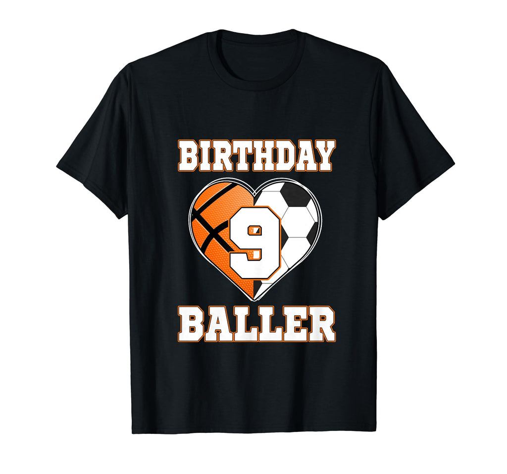 9Th Birthday Baller 9 Year Old T-Shirt - Streetwear Style for Adults