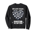 100 Days School Soccer Heart Love Sweatshirt - Unique Graphic Men Women