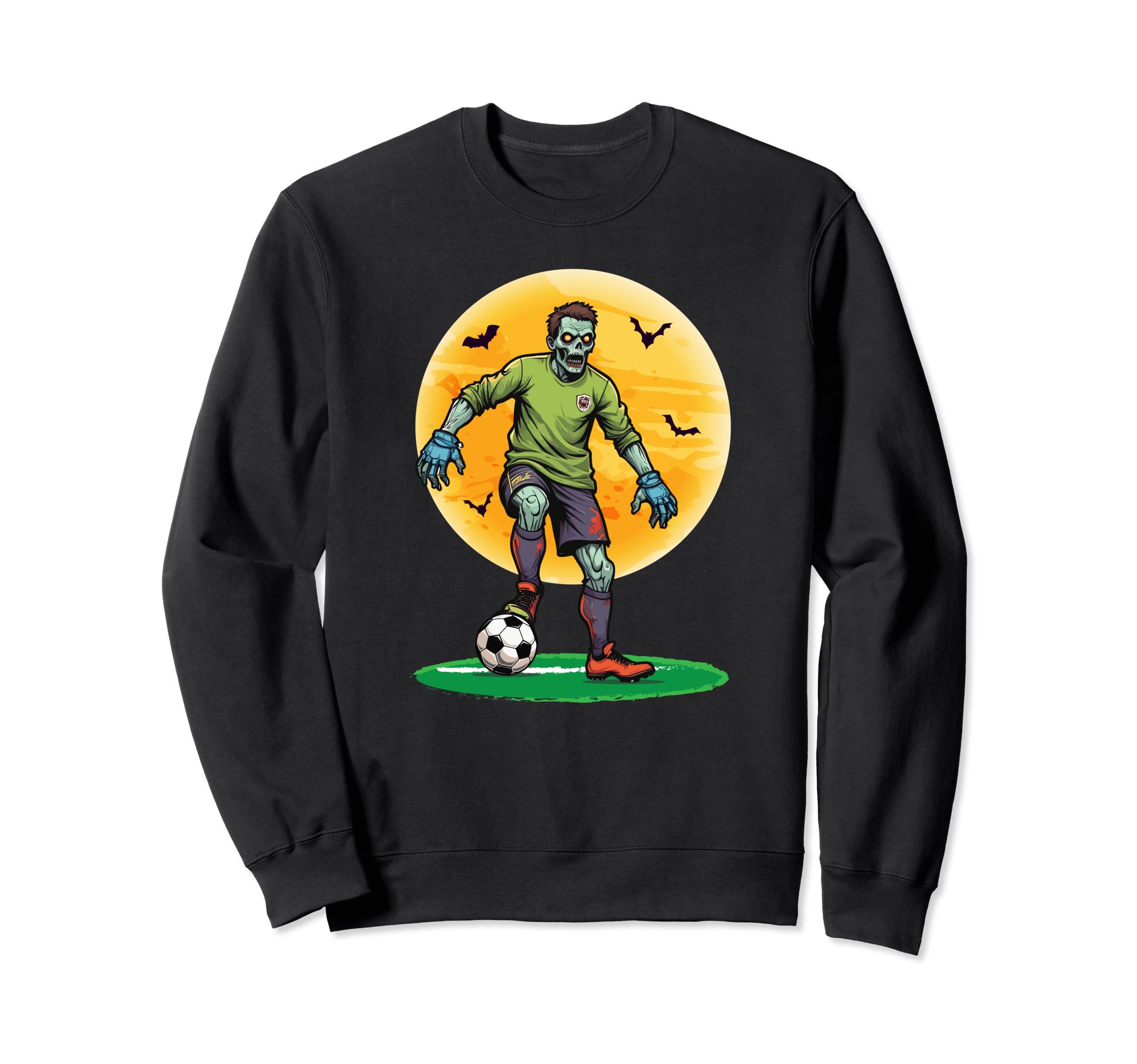 Zombie Soccer Goalkeeper Scary Sweatshirt - Graphic Print for Adults