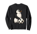 Funny Penguin Soccer Ball Sweatshirt - Minimalist Print Men Women