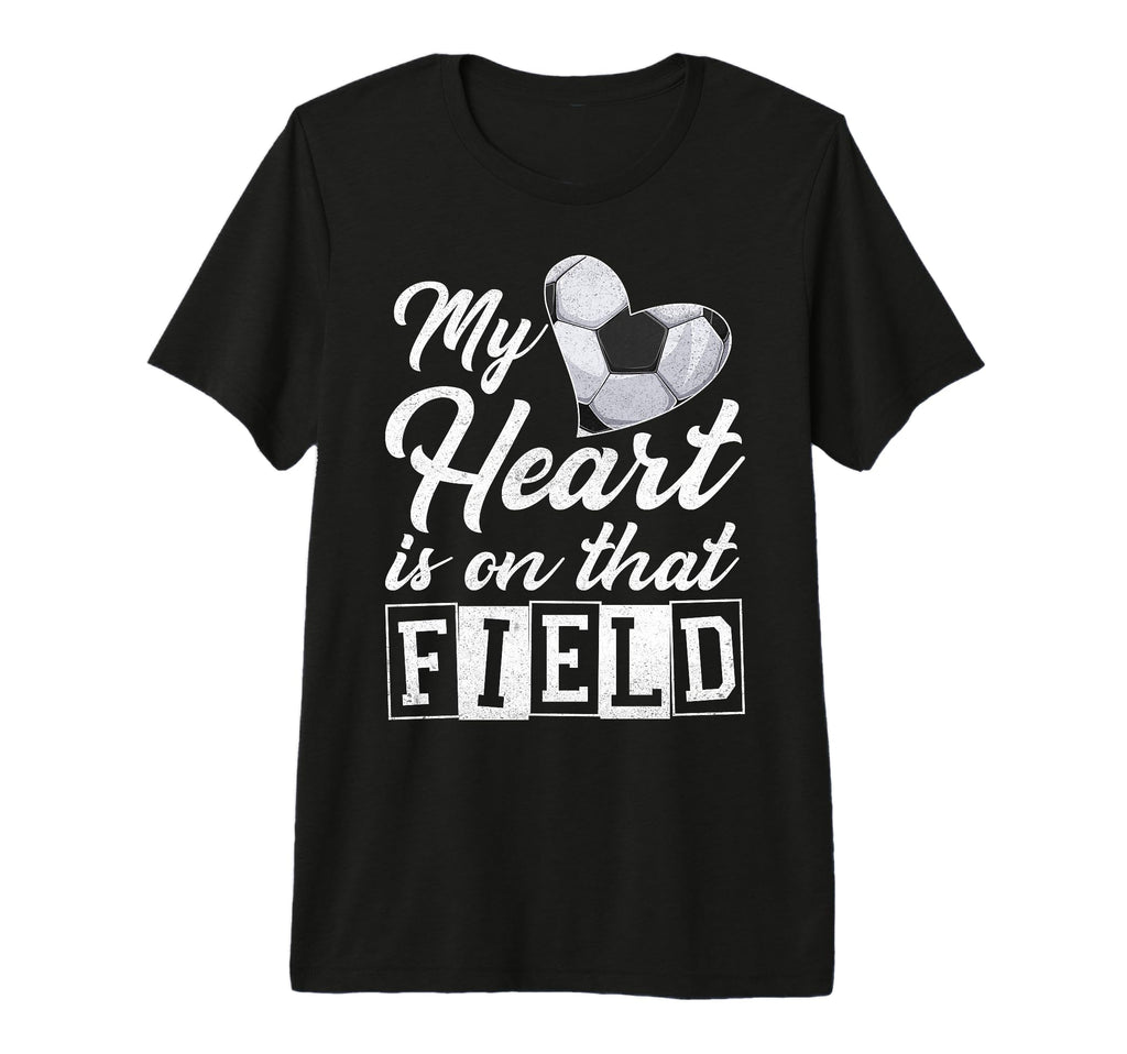 My Heart Is That Field Soccer Heart Mom T-Shirt - Graphic Print for Adults