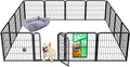 FXW Homeplus Unleashed Indoor Dog Playpen - Stress-Free and Safe Play, Heavy Duty 24 Inch 16 Wire Panels Dog Pen for Puppy and Small Dogs, Black│Patented