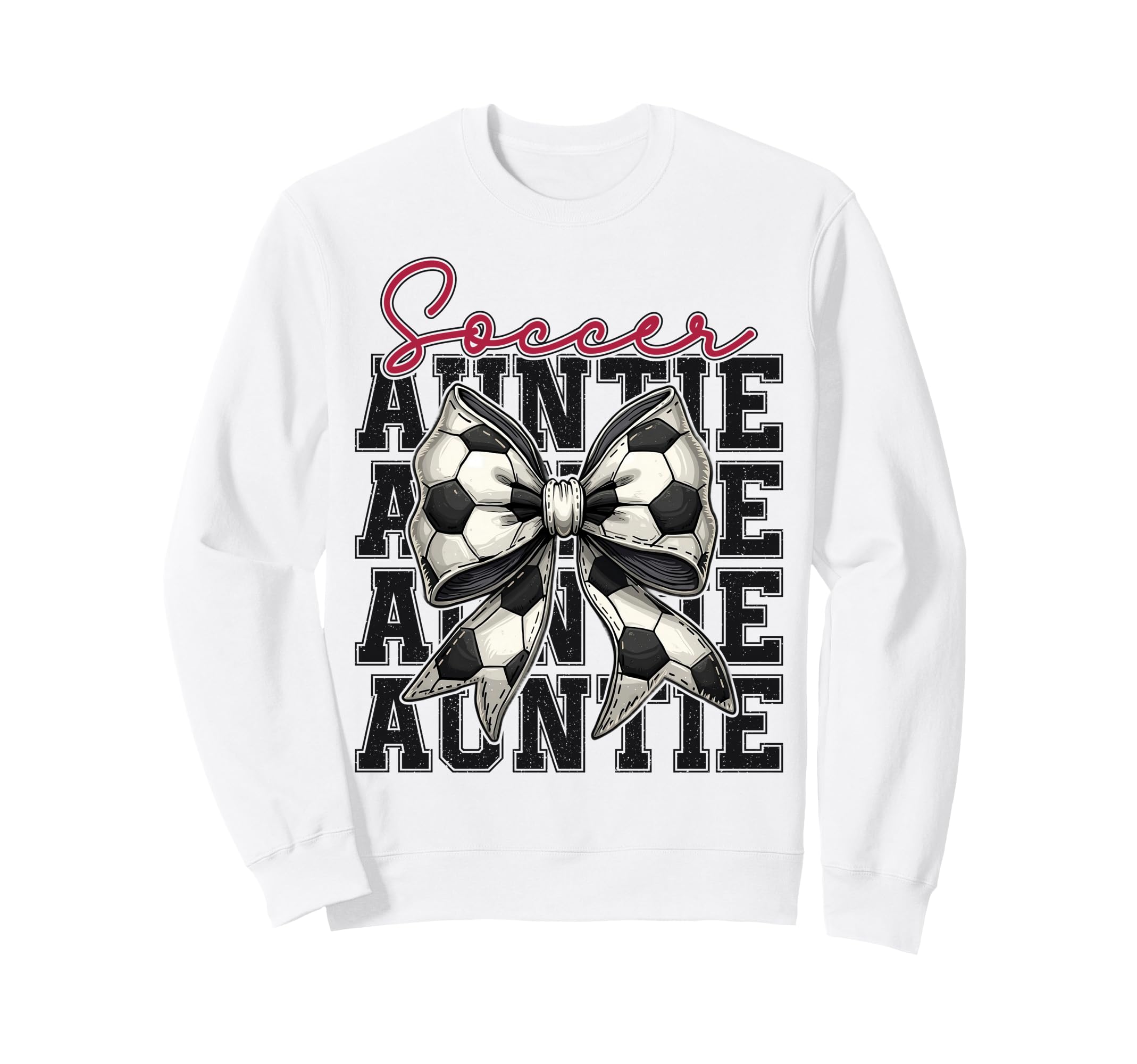 Soccer Auntie Funny Coquette Bow Sweatshirt - Casual Everyday Wear Unisex