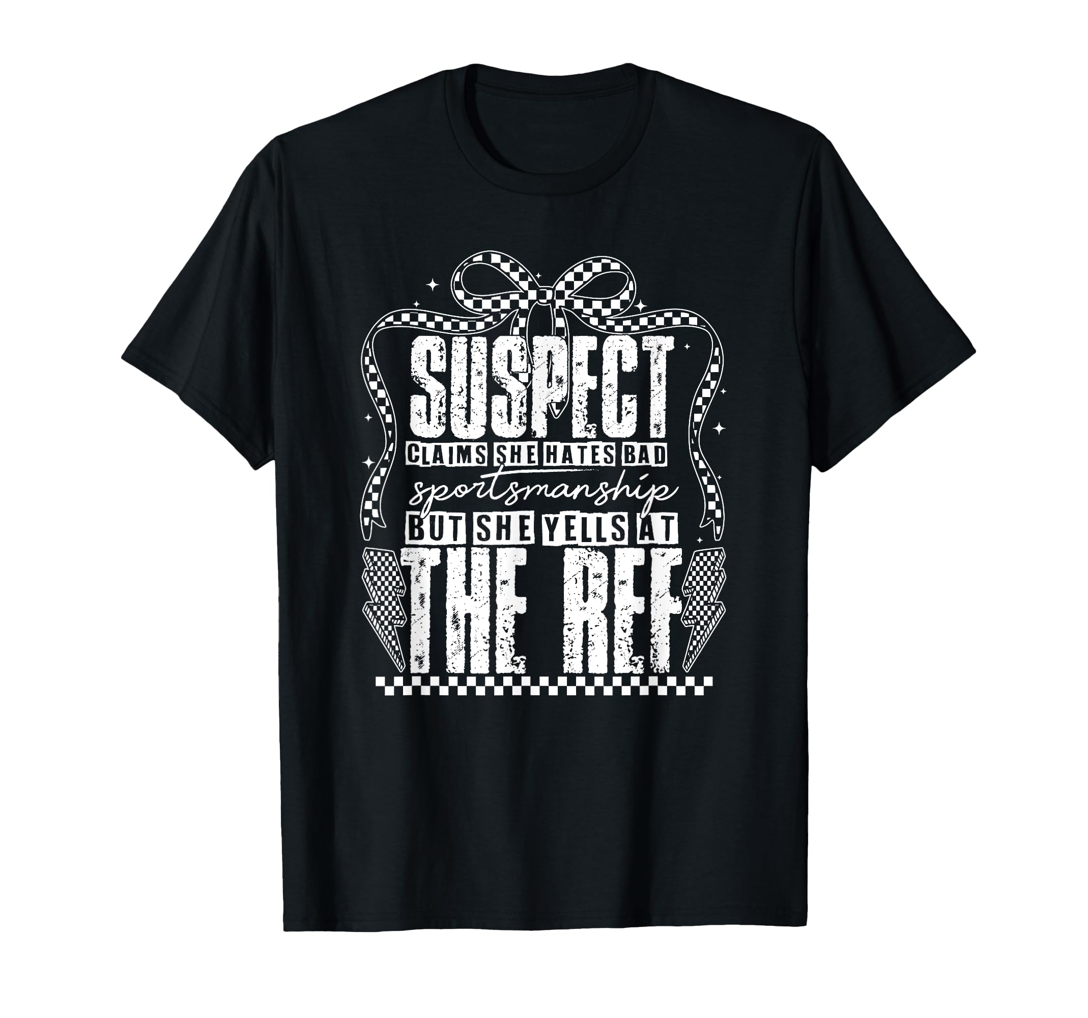 Suspect Claims But She Yells Ref T-Shirt - Minimalist Print Unisex