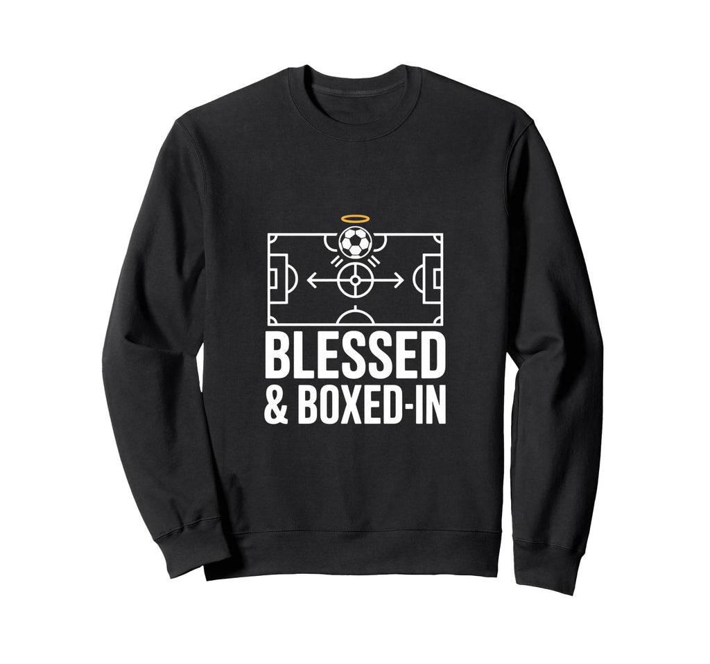 Blessed And Boxed Soccer Football Sweatshirt - Trendy Graphic for Adults