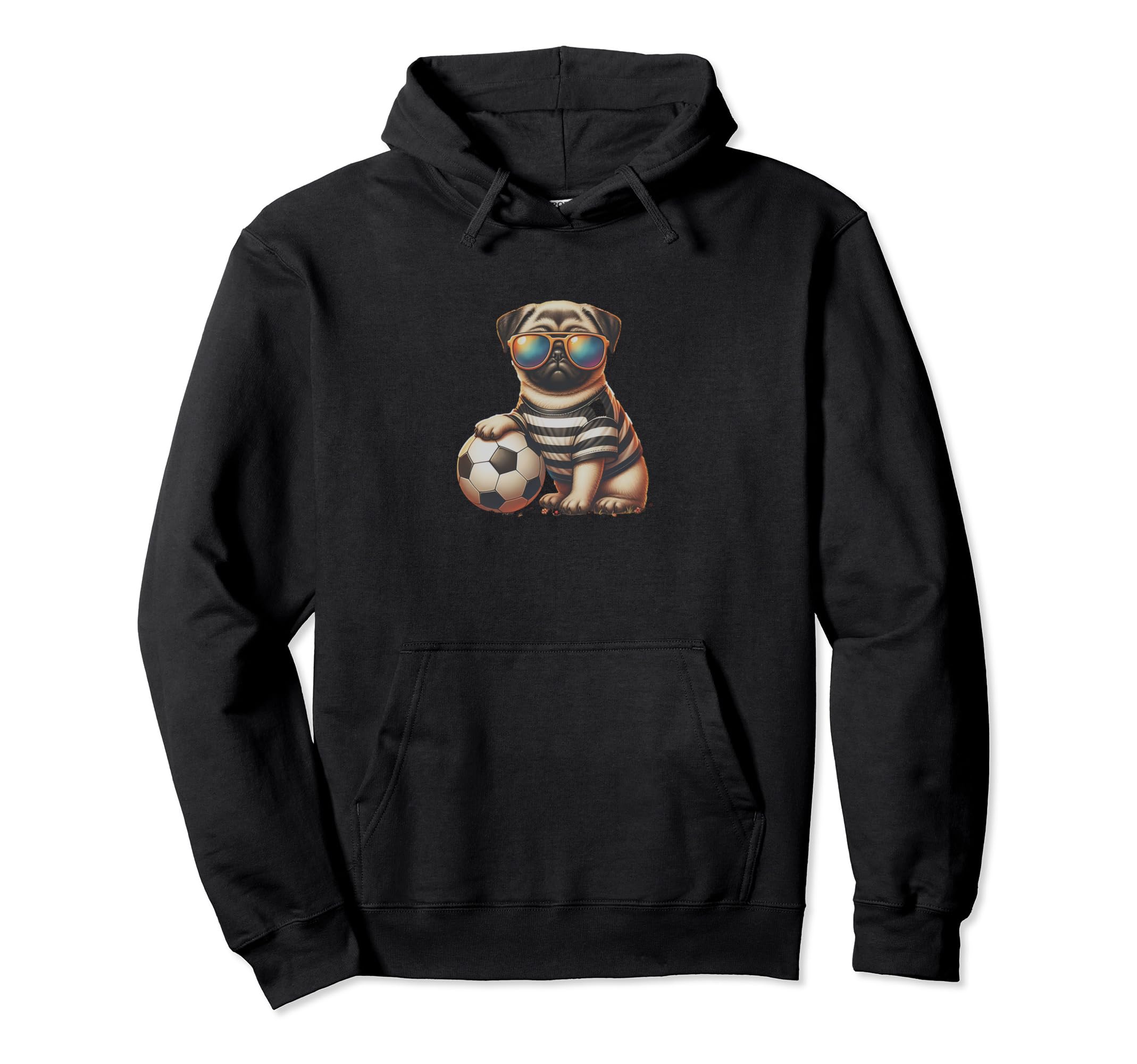 Pug Dog Soccer Champion Fan Hoodie - Custom Art Print Men Women