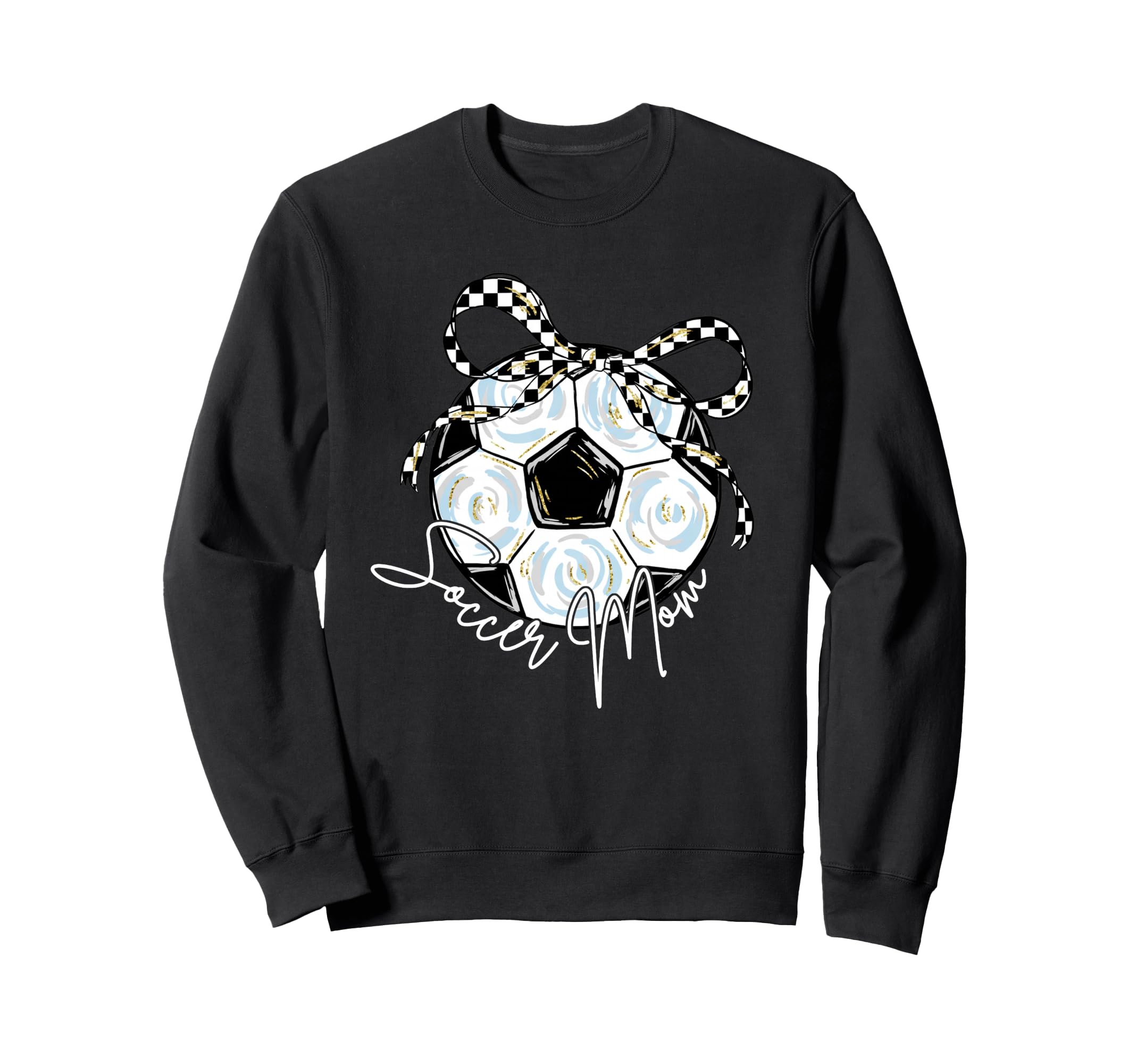 2 Sided Soccer Mom Mama Checkered Sweatshirt - Novelty Apparel Men Women