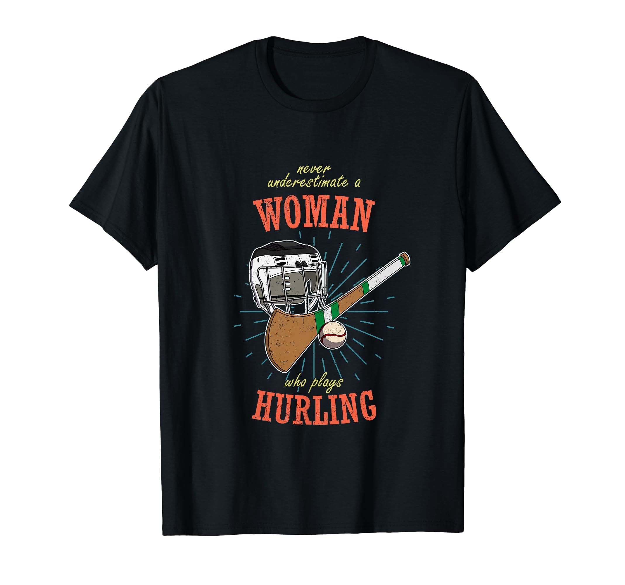 Hurling Helmet Athletic Goalkeeper T-Shirt - Fun Novelty Design for Adults