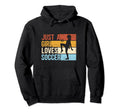 Just Who Loves Soccer Funny Sport Hoodie - Unique Graphic Unisex
