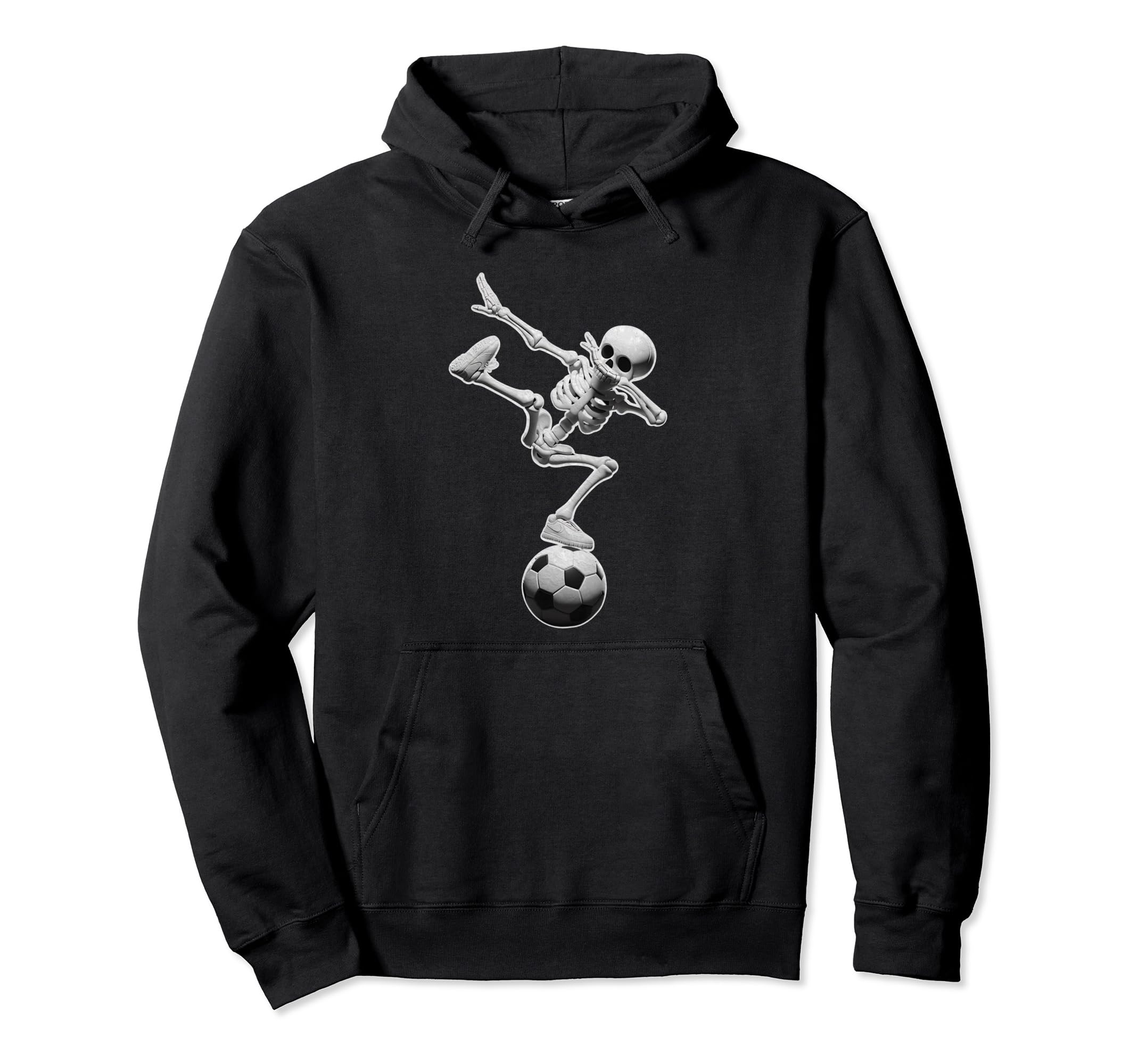 Dabbing Skeleton Soccer Spooky Season Hoodie - Casual Everyday Wear Unisex