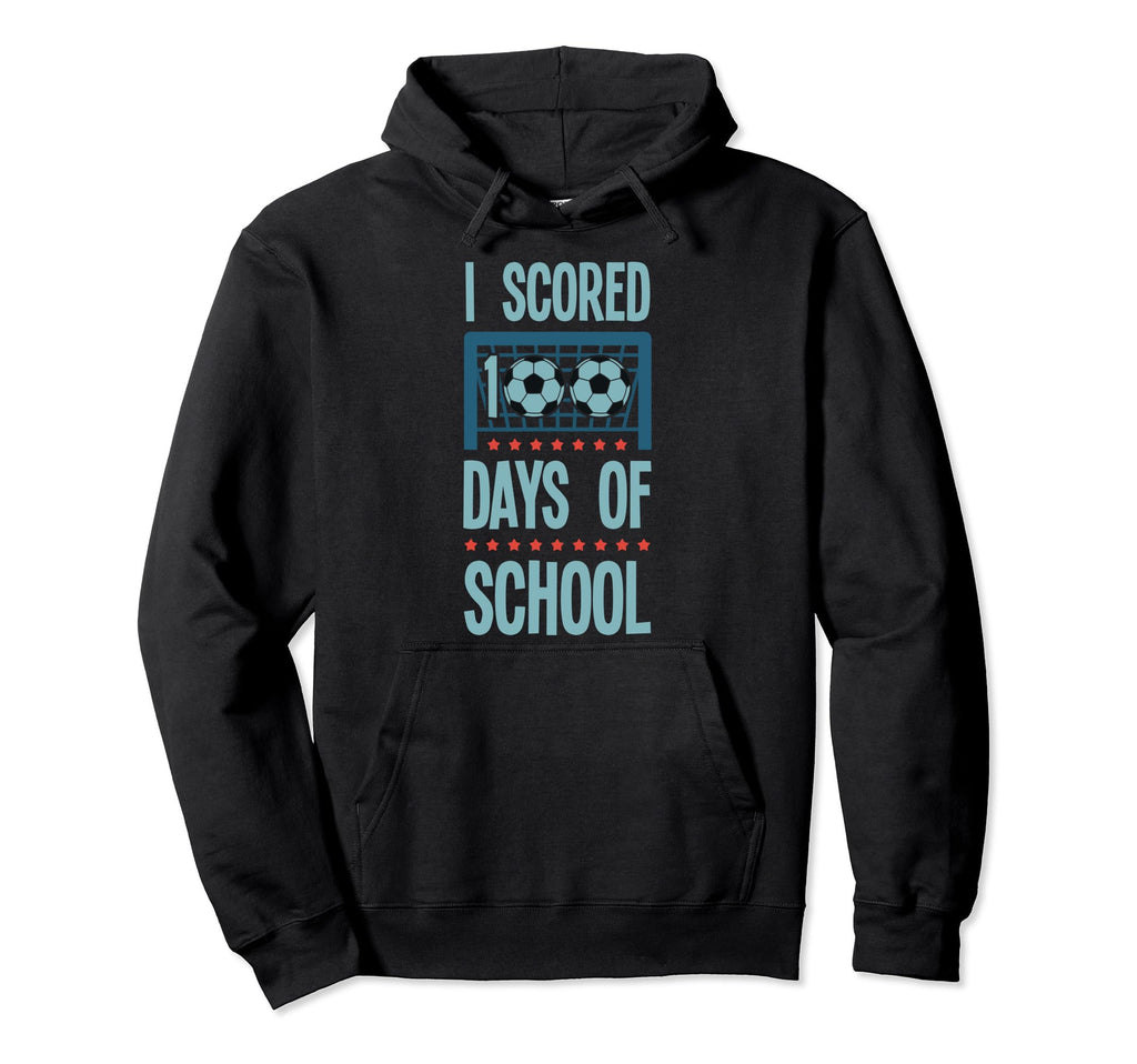 I Scored 100 Days School Soccer Player Hoodie - Graphic Print Men Women