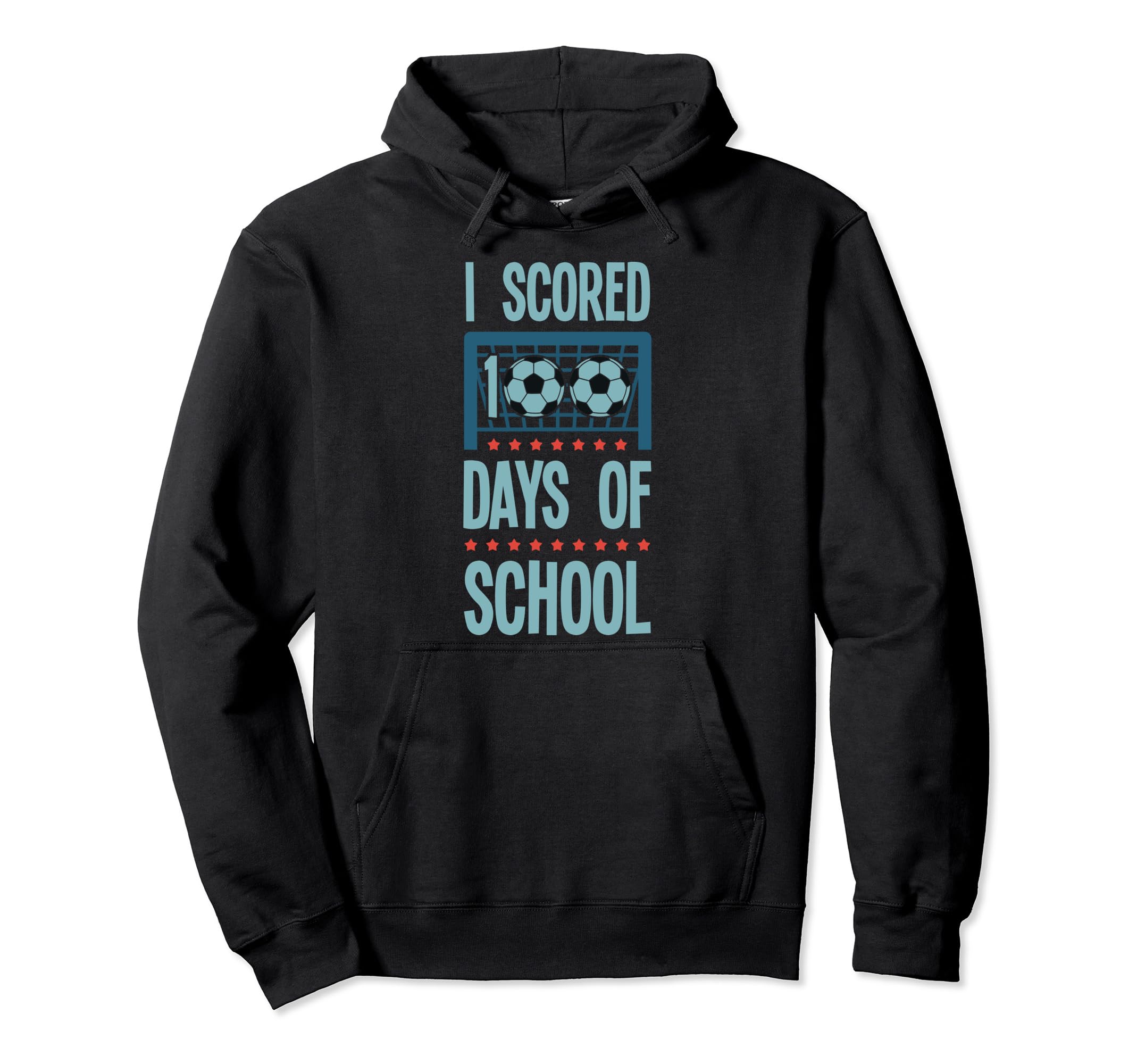 I Scored 100 Days School Soccer Player Hoodie - Graphic Print Men Women