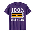 Uganda Flag 100 Ugandan Battery Power T-Shirt - Unique Graphic Men Women