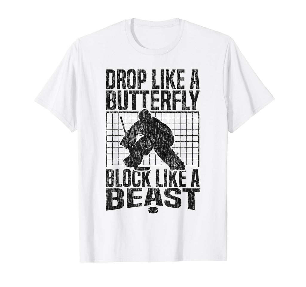 Ice Hockey Goalie Goalkeeper Drop T-Shirt - Custom Art Print Men Women