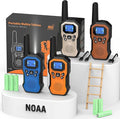 2 Way Radios for Adults Long Range Walkie Talkies for Kids Rechargeable 4 Pack, Camping Hiking Skiing Cruising Gear with Lamp, USB-C, SOS Siren, NOAA Alert, iVOX Hands-Free, One-Touch Pairing