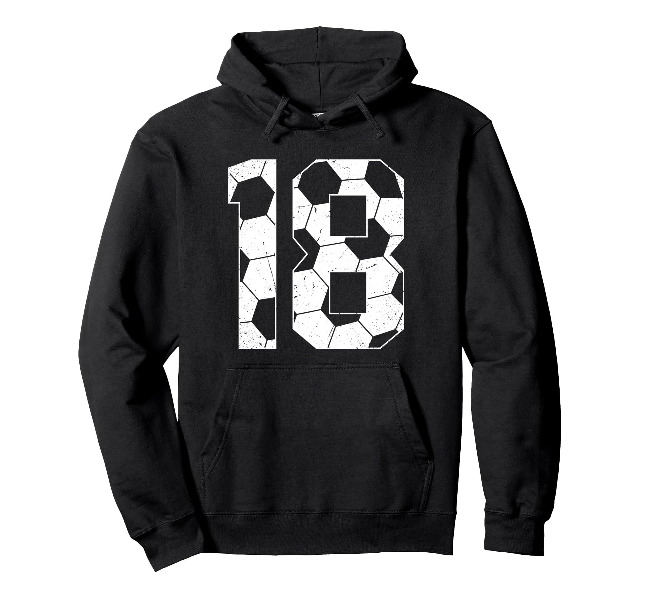 18Th Birthday Soccer Player Football 18 Hoodie - Graphic Print for Adults