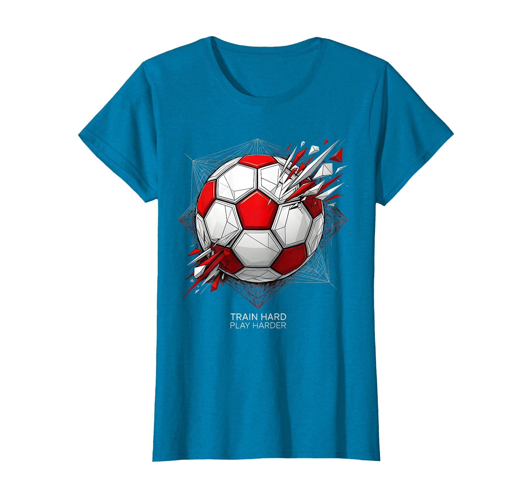 Train Hard Play Harder Soccer T-Shirt - Novelty Apparel Unisex
