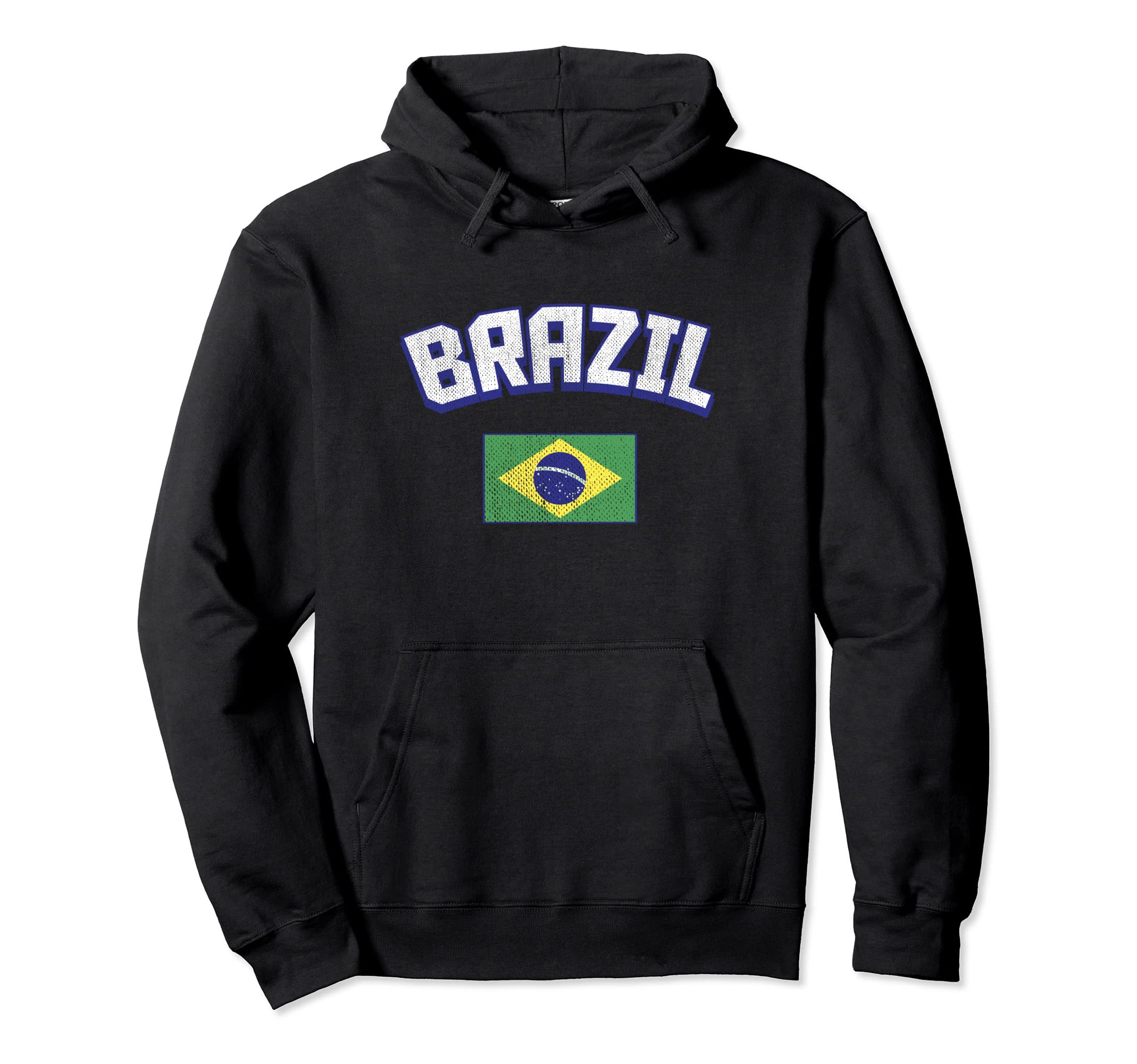 Brazil Flag Distressed Brasil Brazilian Hoodie - Novelty Apparel Unisex