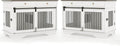 Dog Furniture Crate, 47" Large Dog Crate Furniture w/ 2 Storage Draws & Removable Divider for Large/Medium/Small Dogs (White, Double Cage)