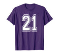 Number 21 Numbered Uniform Sports T-Shirt - Trendy Graphic for Adults