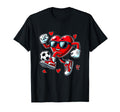 Valentine Heart Sunglasses Playing T-Shirt - Novelty Apparel for Adults
